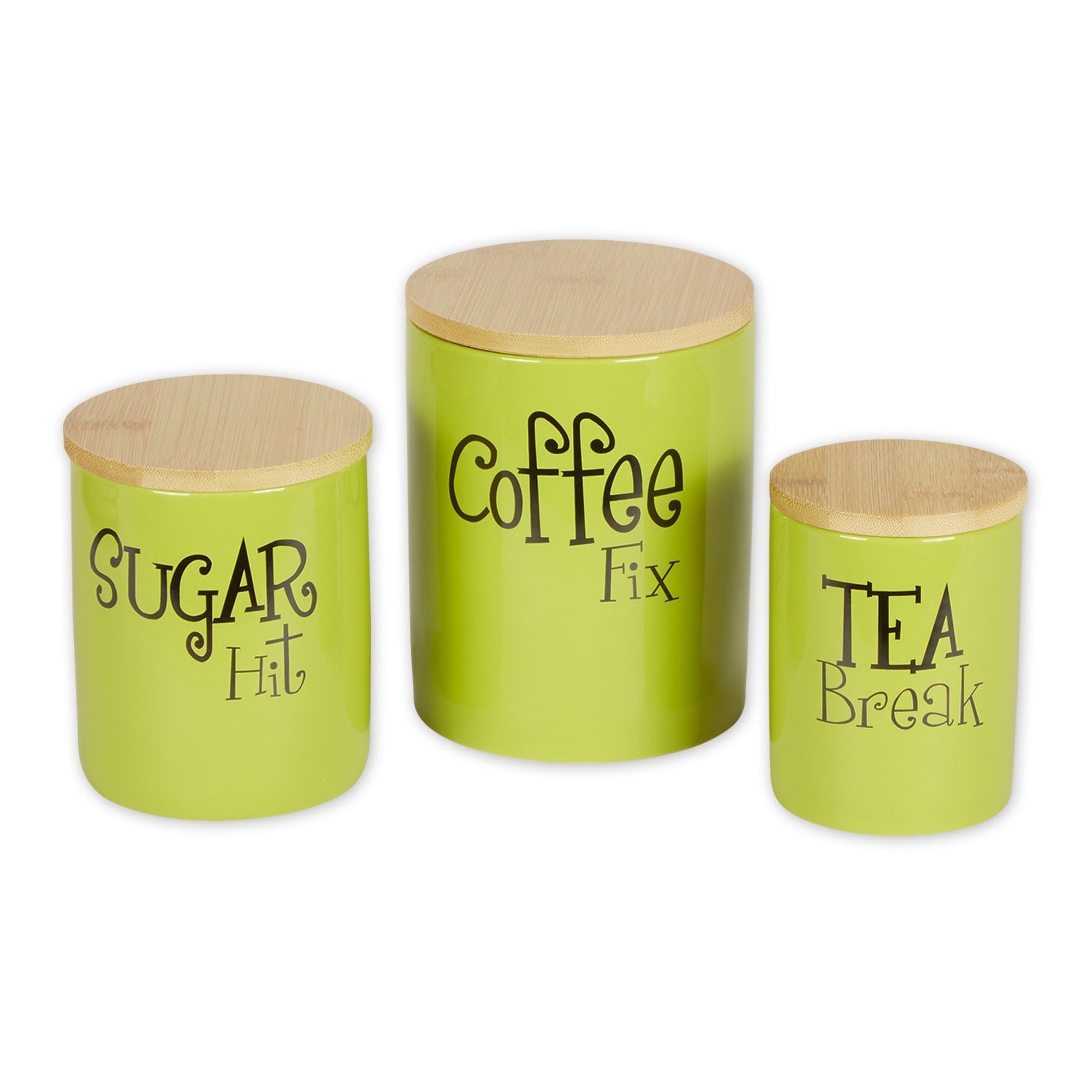 Dii Aqua Coffee Sugar Tea Ceramic Canister Set Of 3