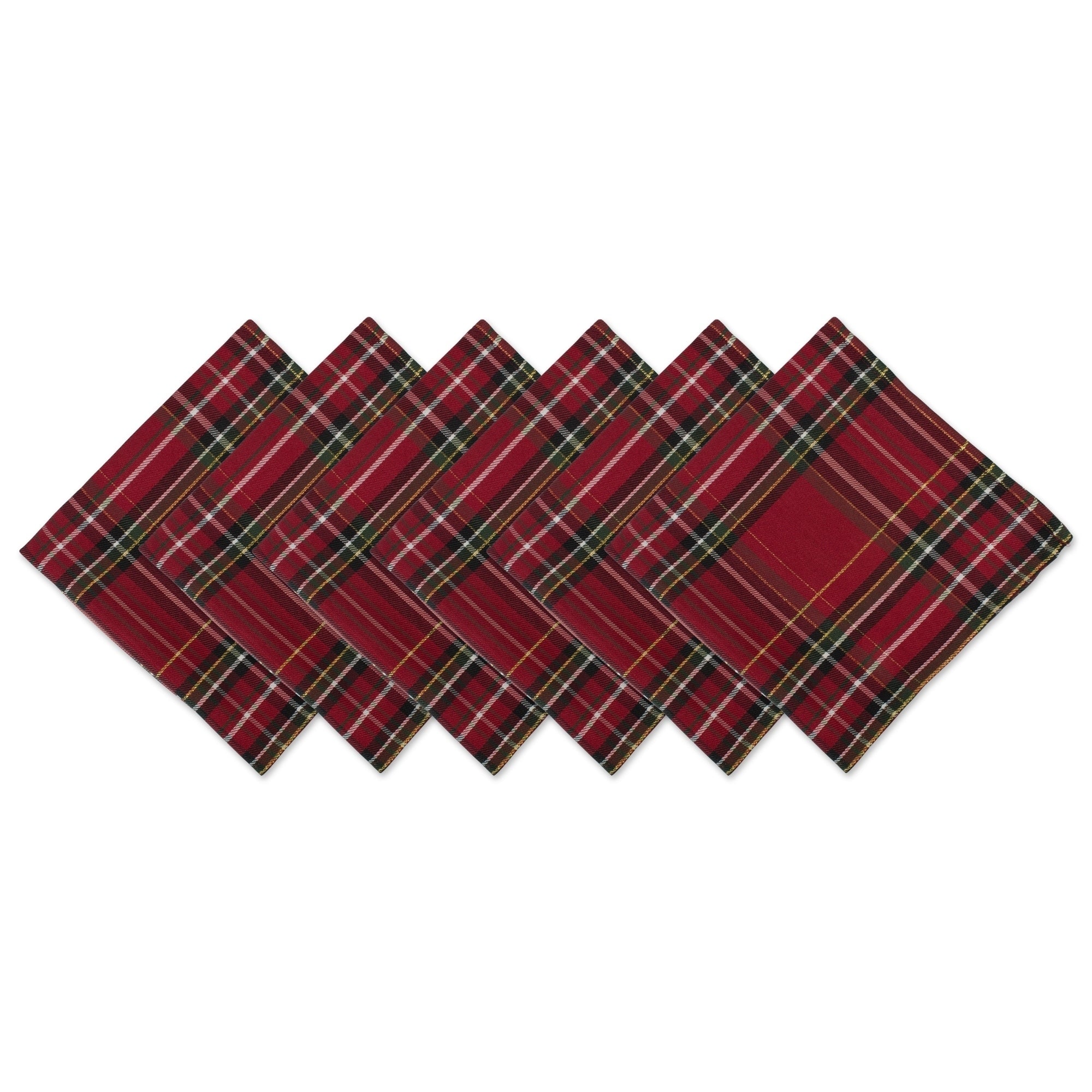 Dii Cream Metallic Plaid Napkin Set Of 6