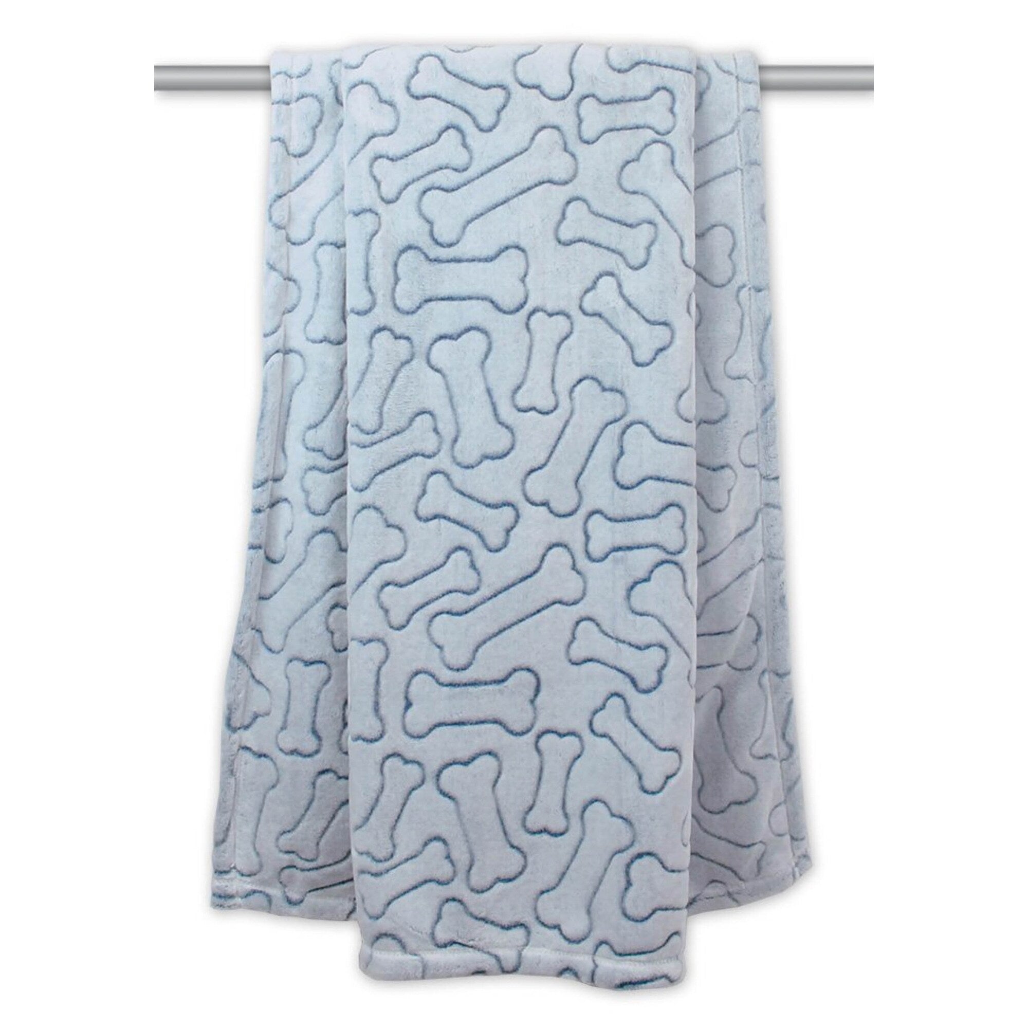 Dii Gray Embossed Bone Print Pet Blanket