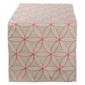 Dii Aqua Base Embroidered Flowers Table Runner