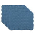 Dii French Blue Quilted Farmhouse Placemat Set Of 6