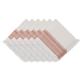Dii Fringed Stripe Tabletoppers 20X20 Pimento 6 Pieces