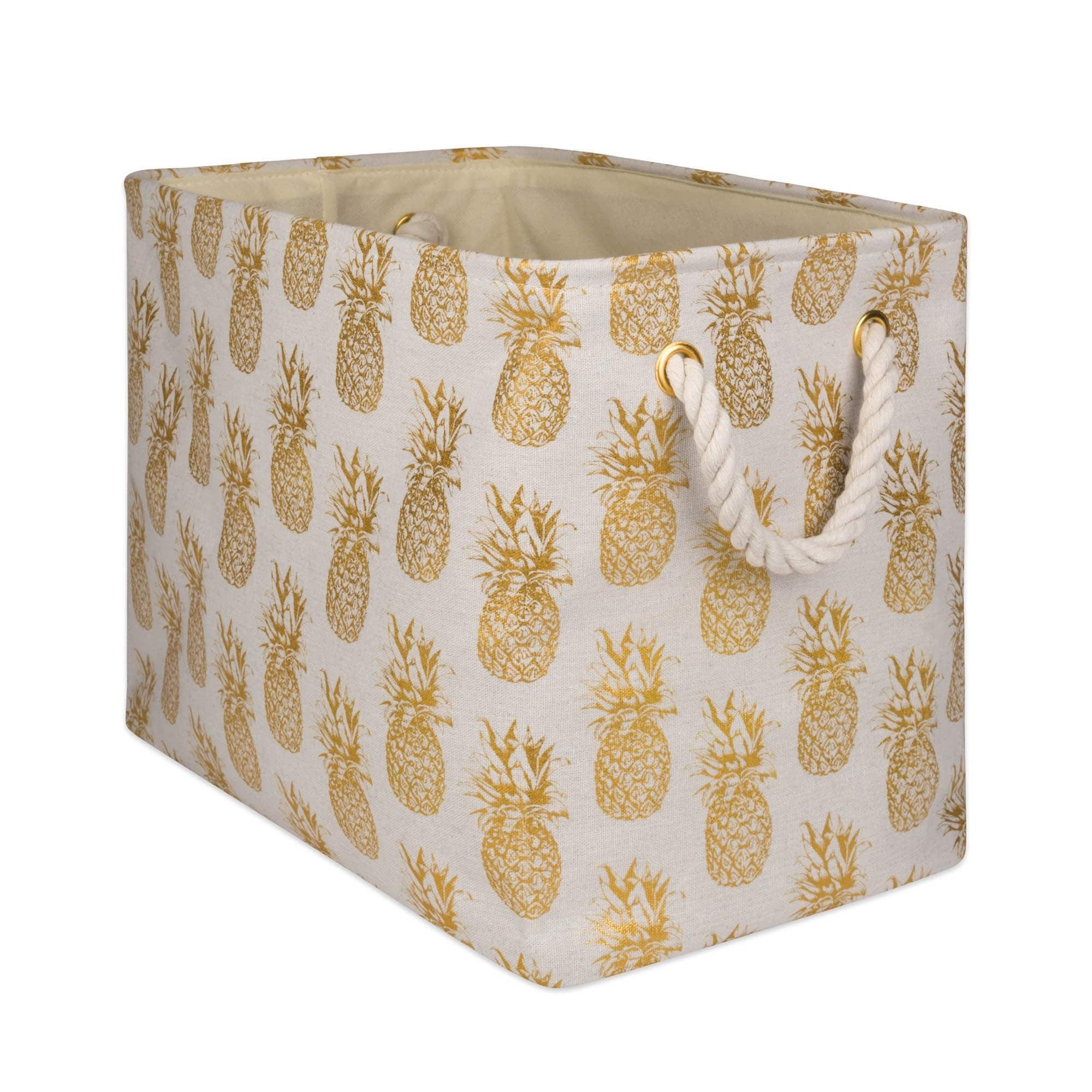 Dii Golden Patterned Decorative Storage Bin