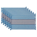 Dii Grass Green Stripes With Fringe Placemat Set Of 6