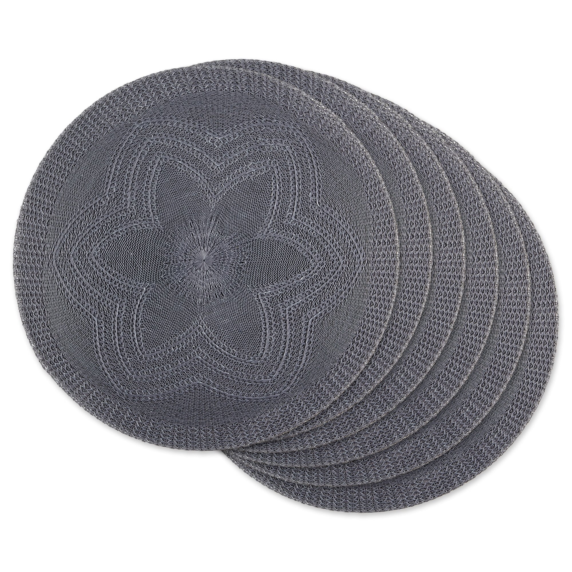 Porch Den Crestdale Floral Woven Round Placemat Set Of 6