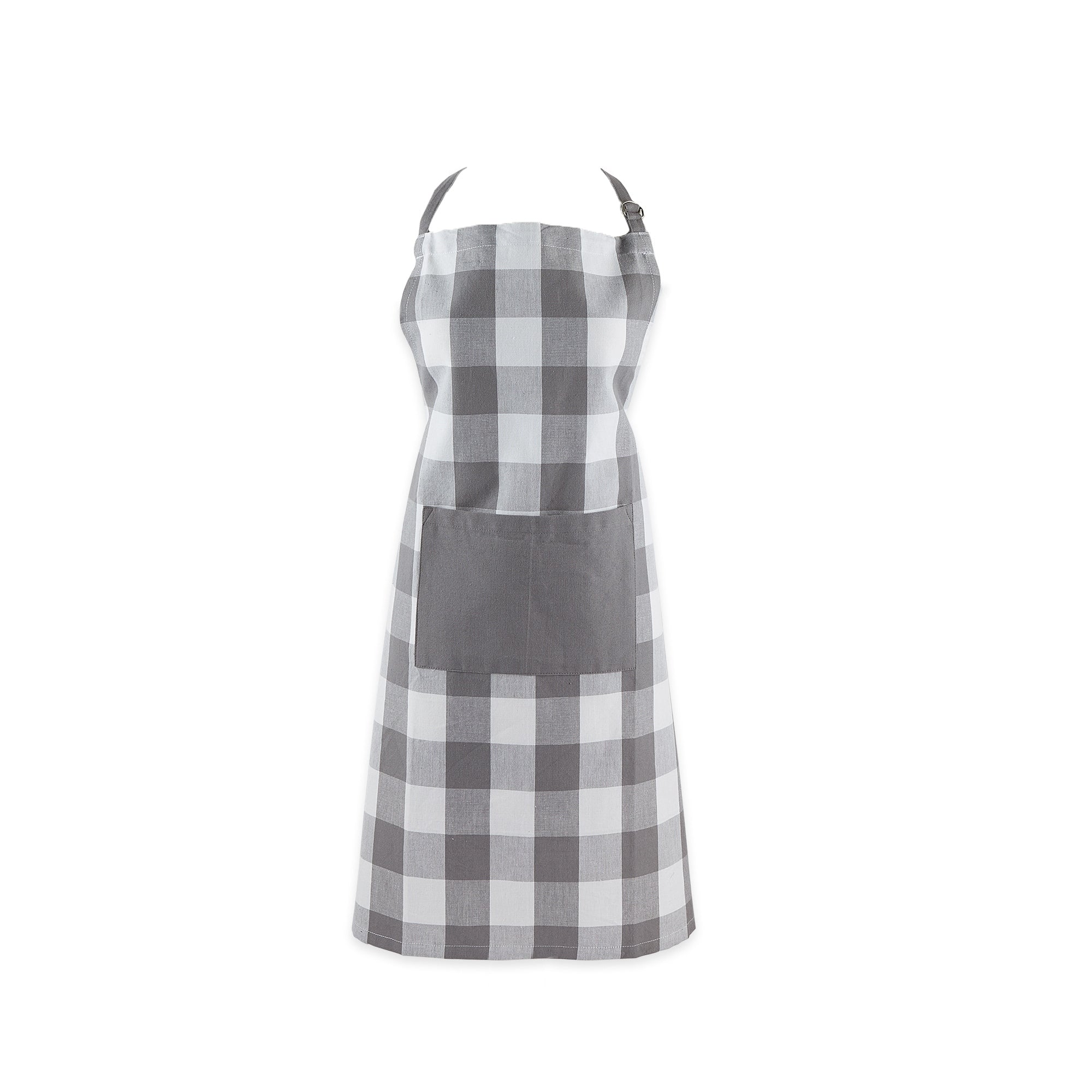 Dii Gray White Buffalo Check Chef Apron
