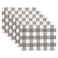 Dii Gray White Buffalo Check Ribbed Placemat Set 6