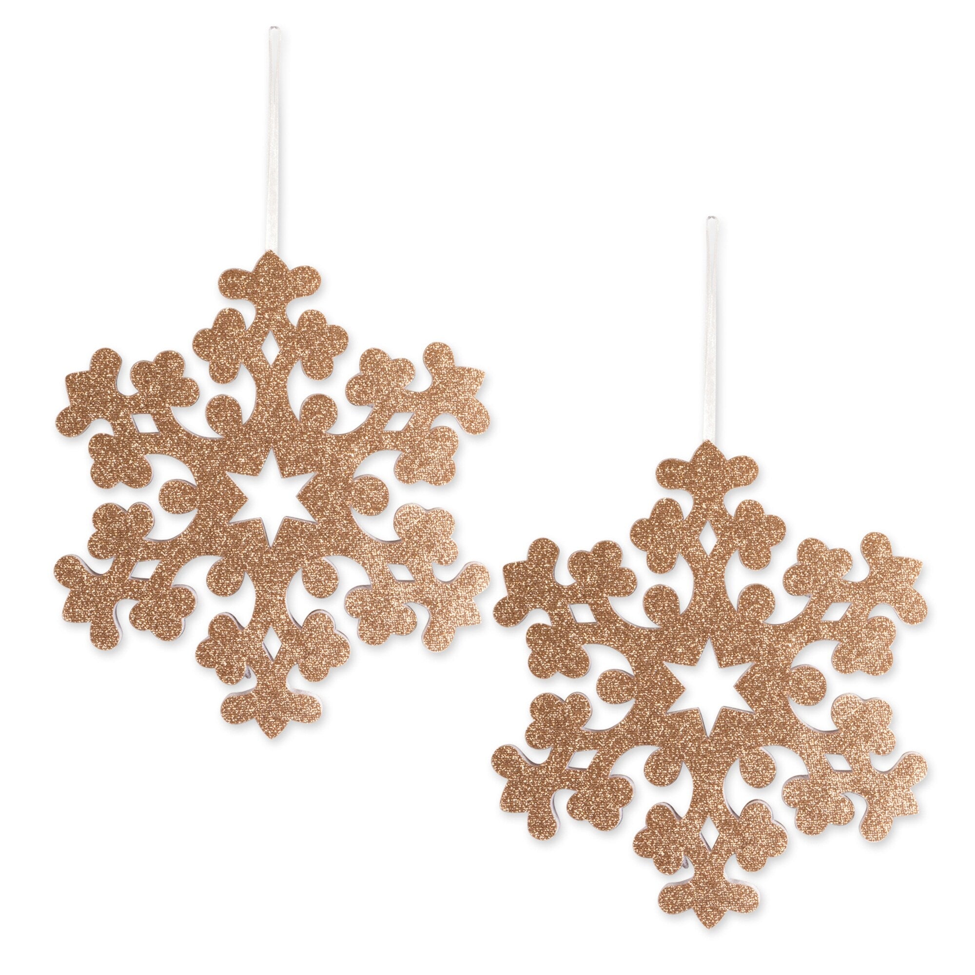Dii Hanging Foam Gold Snowflake Set Of 2