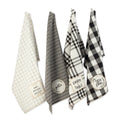 Dii Home Sweet Farmhouse Kitchen Textiles 18X28 Assorted 4 Pieces Dishtowels 18X28