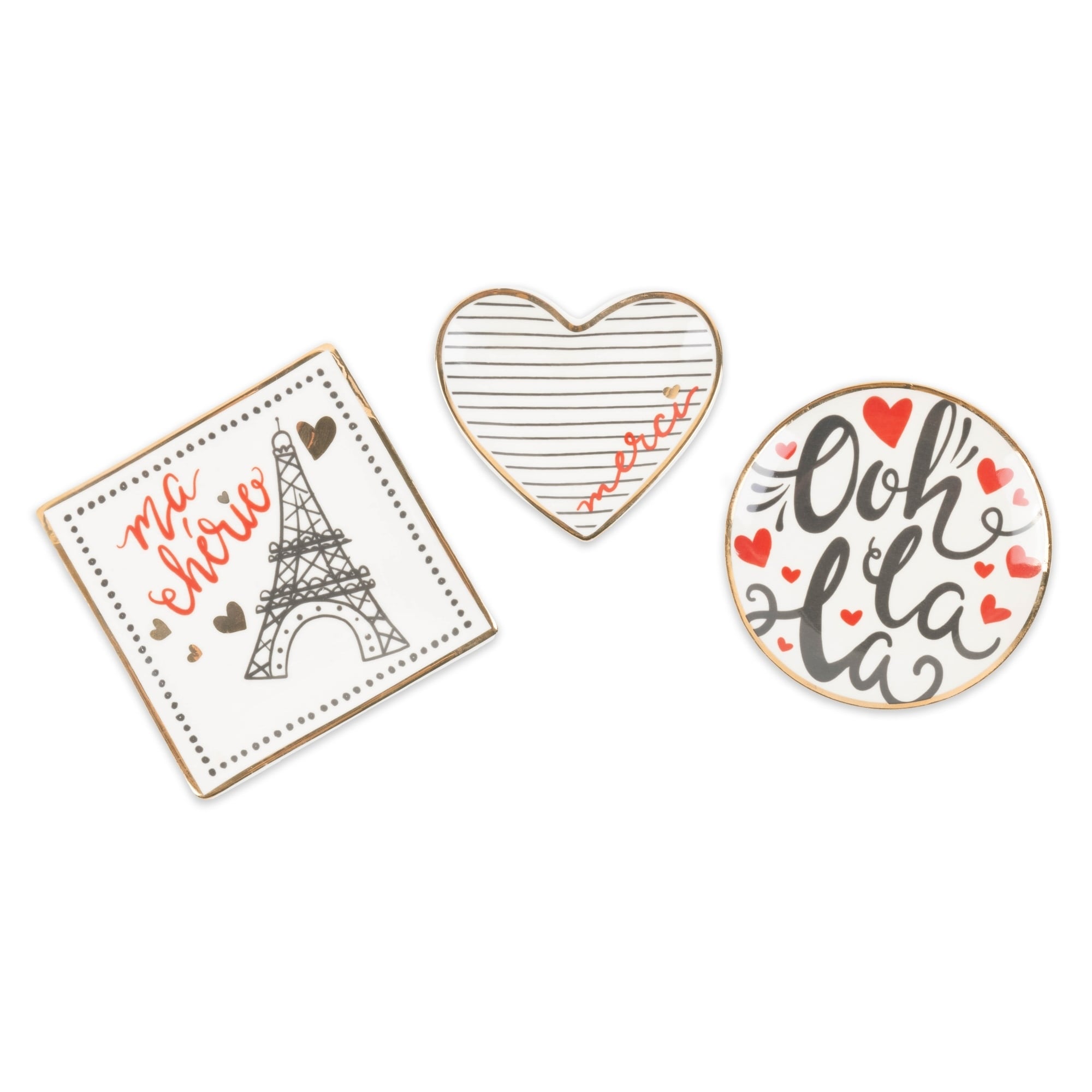 Dii I Love Paris Catchall Set Of 3 Assorted Set Of 3