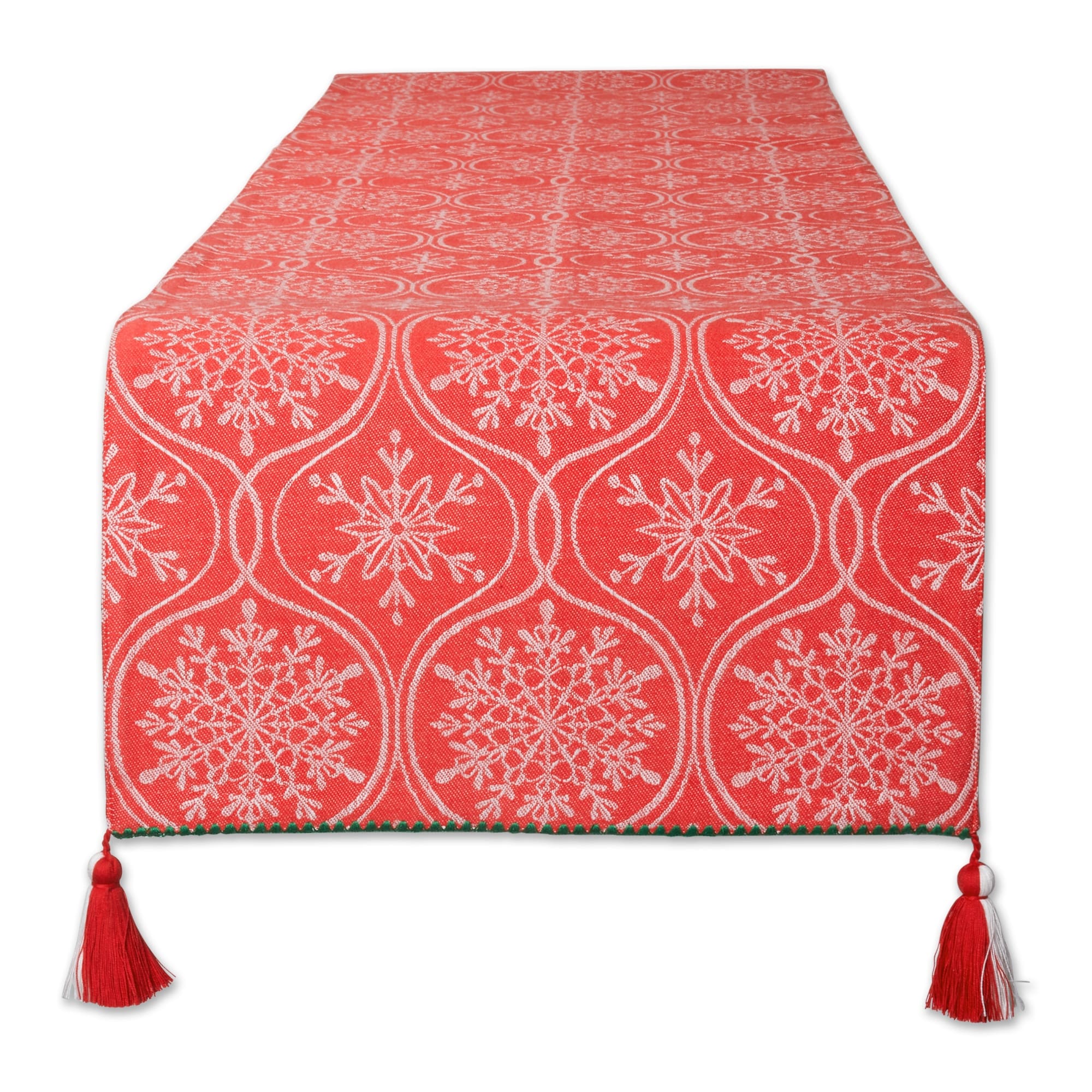 Dii Joyful Snowflakes Reversible Jacquard Table Runner