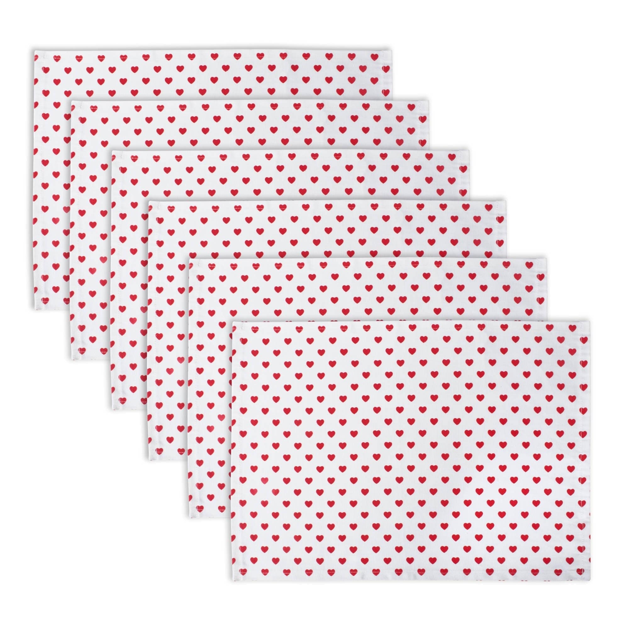 Dii Lil Hearts Ribbed Placemats Set Of 6