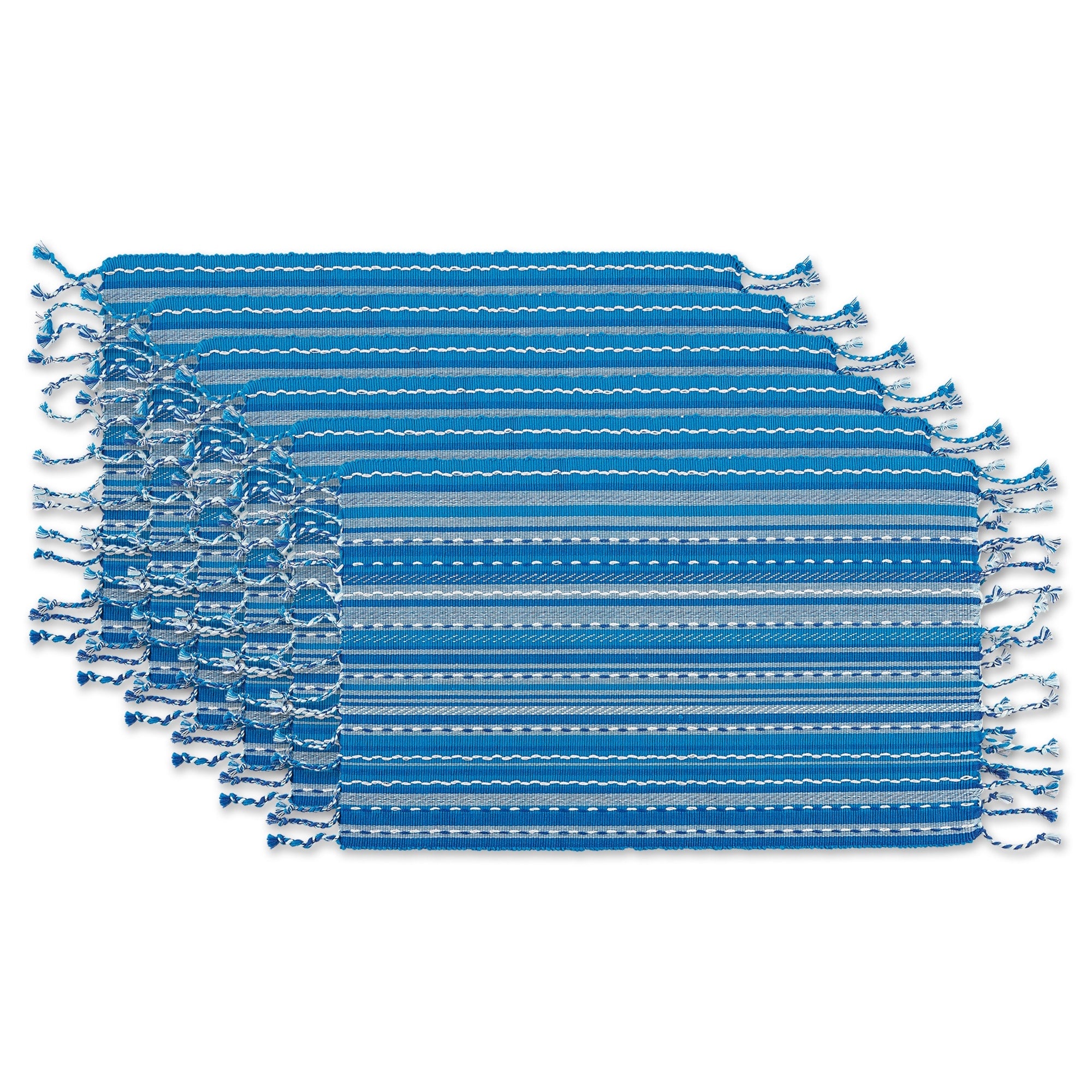 Dii Natural Tonal Stripe With Fringe Placemat Set Of 6