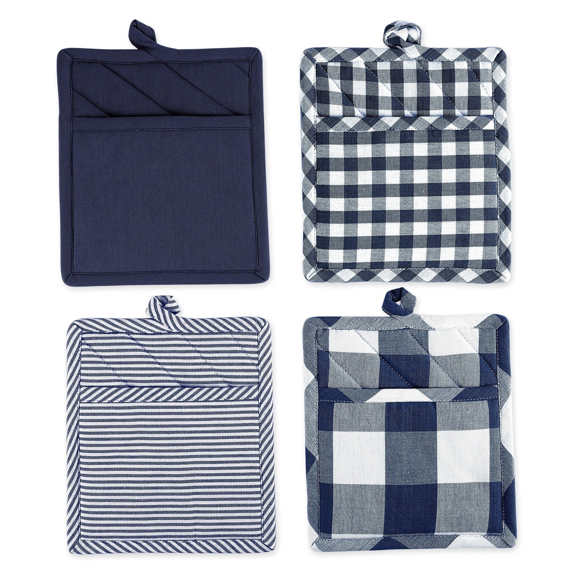 Dii Navy Off White Potholder Set