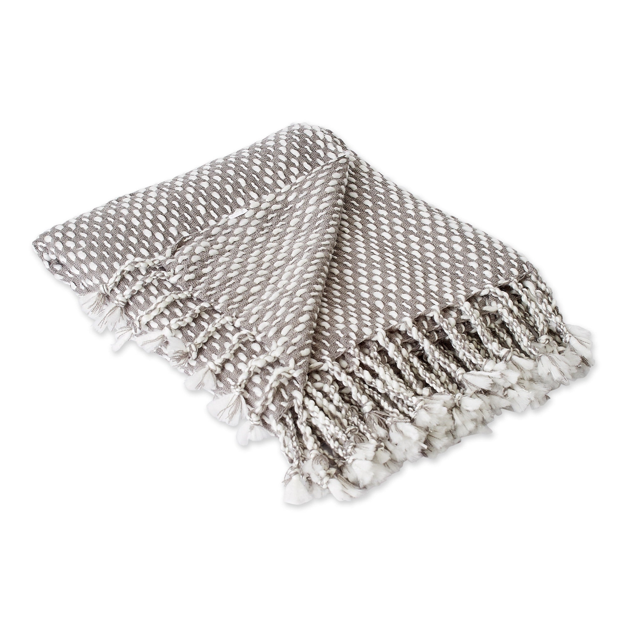 Dii Navy White Textured Acrylic Throw