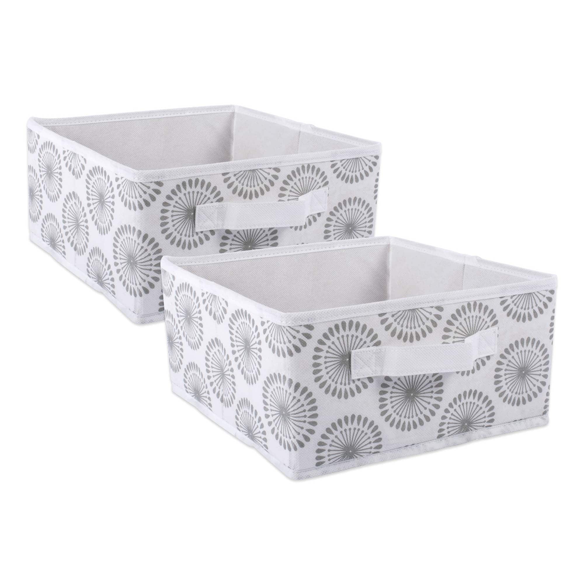 Dii Nonwoven Polyester Bin Starburst Gray Square Medium Set Of 2