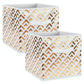 Dii Nonwoven Polyester Cube Double Diamond Black Gold Square Set Of 2