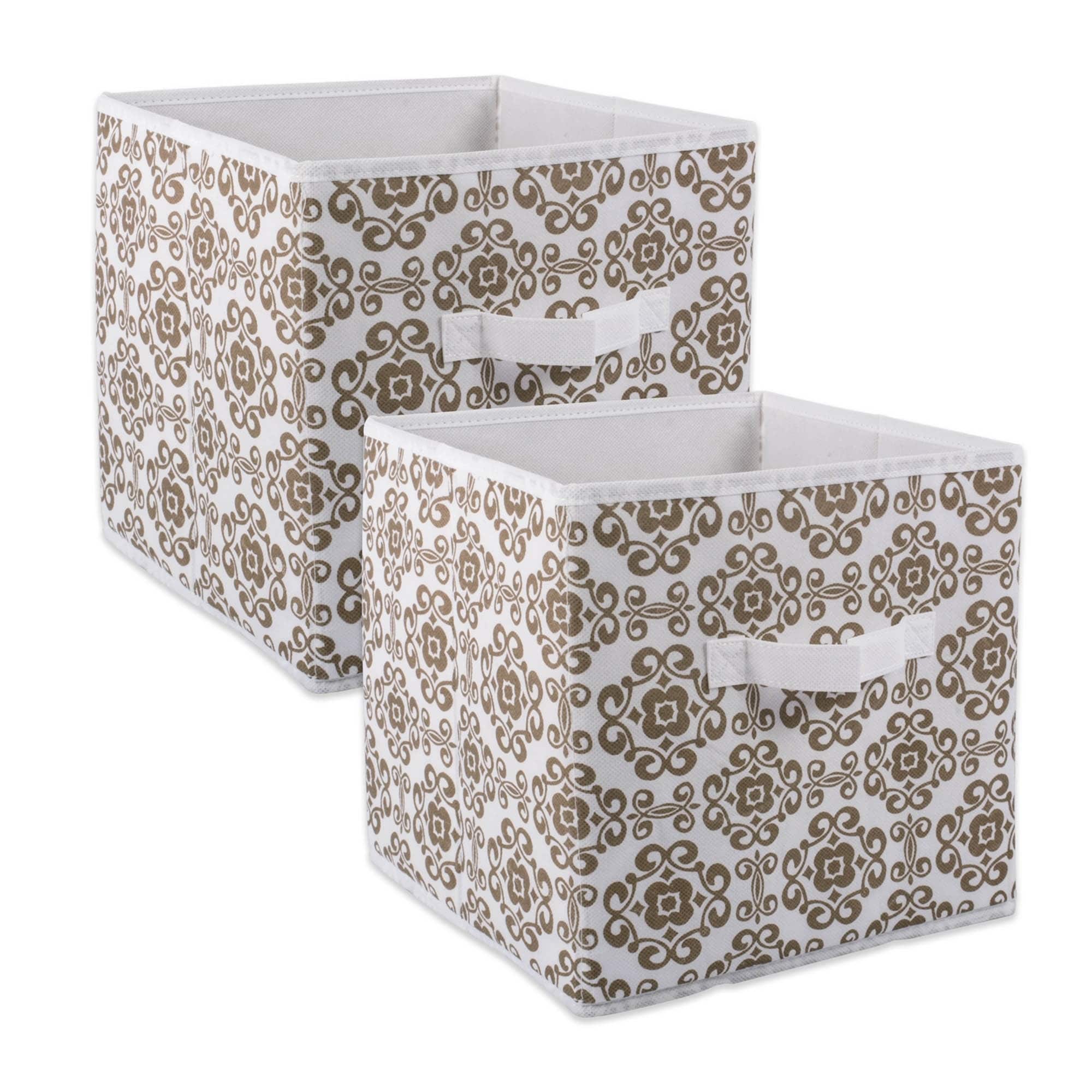 Dii Nonwoven Polyester Cube Scroll Teal Square Set Of 2