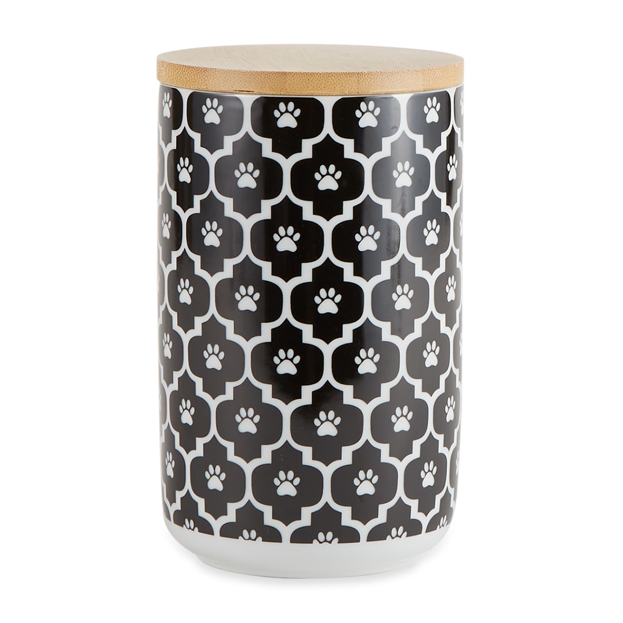 Dii Nautical Blue Paw Lattice Print Ceramic Treat Canister