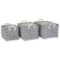 Dii Pe Coated Cotton Poly Laundry Hamper Lattice Aqua Round