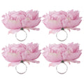 Dii Peony Flower Napkin Ring Set Of 4