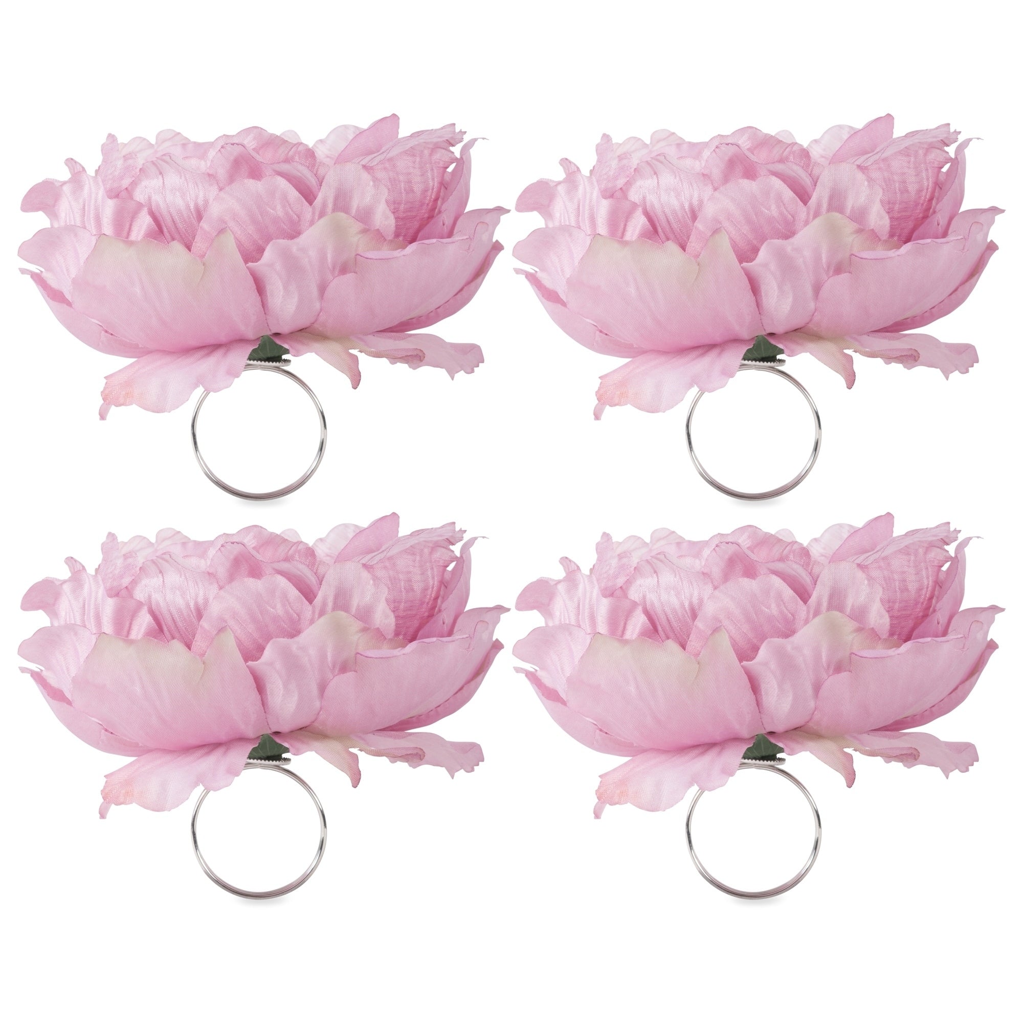 Dii Peony Flower Napkin Ring Set Of 4