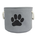 Dii Polyester Pet Bin Paw Gray Round Medium