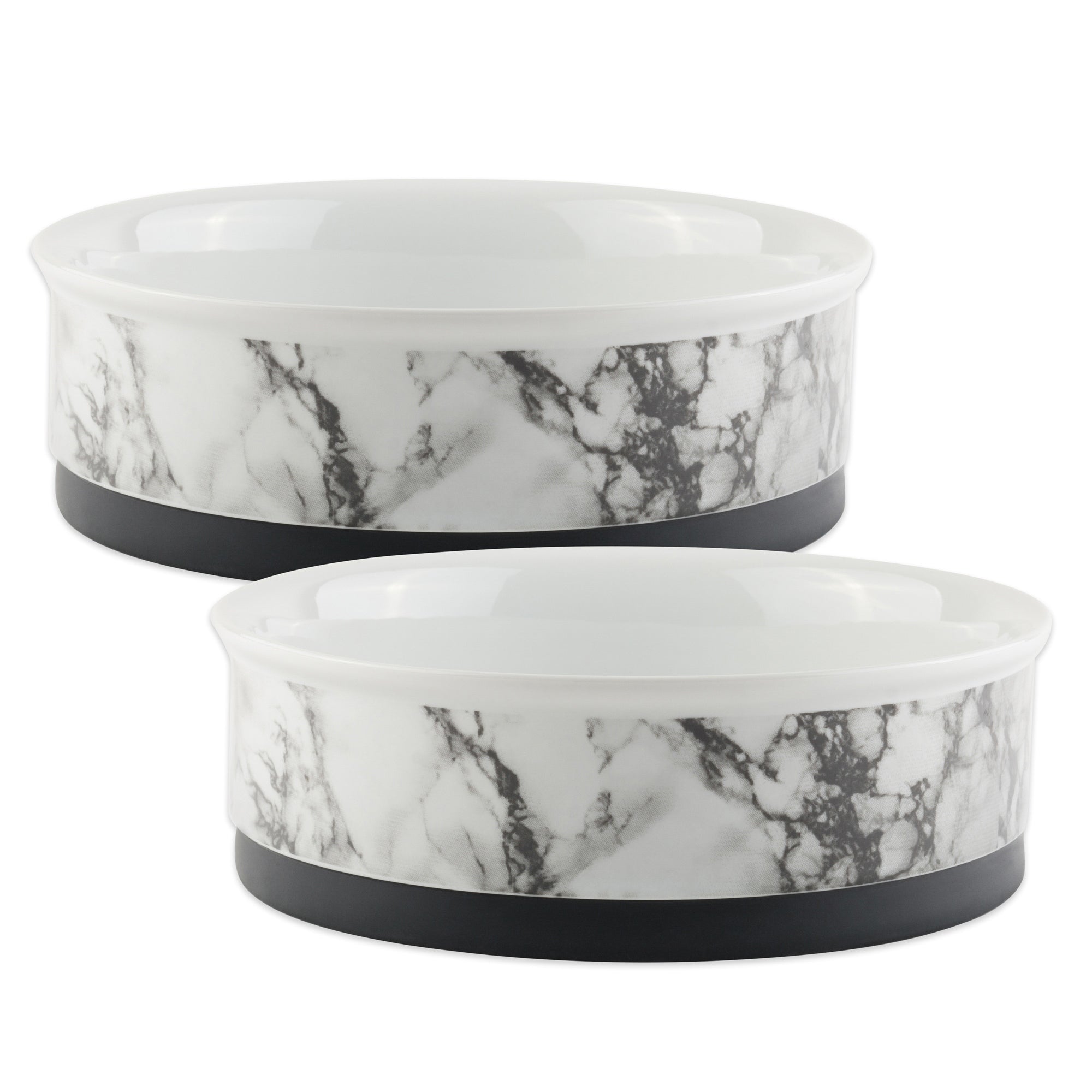 Dii Pet Bowl Lattice Gray Medium 6Dx2H Set Of 2