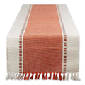 Dii Redwood Striped Fringe Ribbe Table Runner 13X72