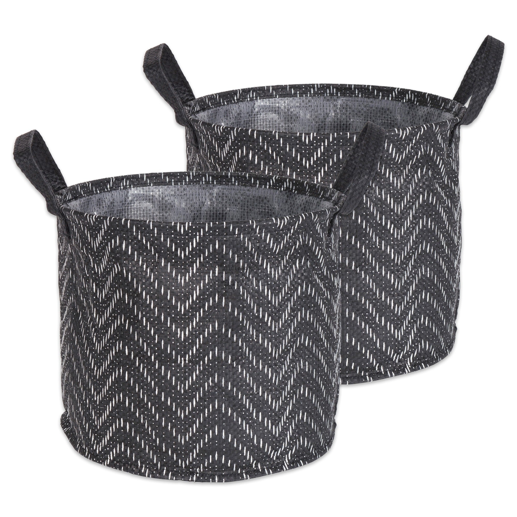 Dii Round Coated Tribal Chevron Laundry Bins Set Of 2