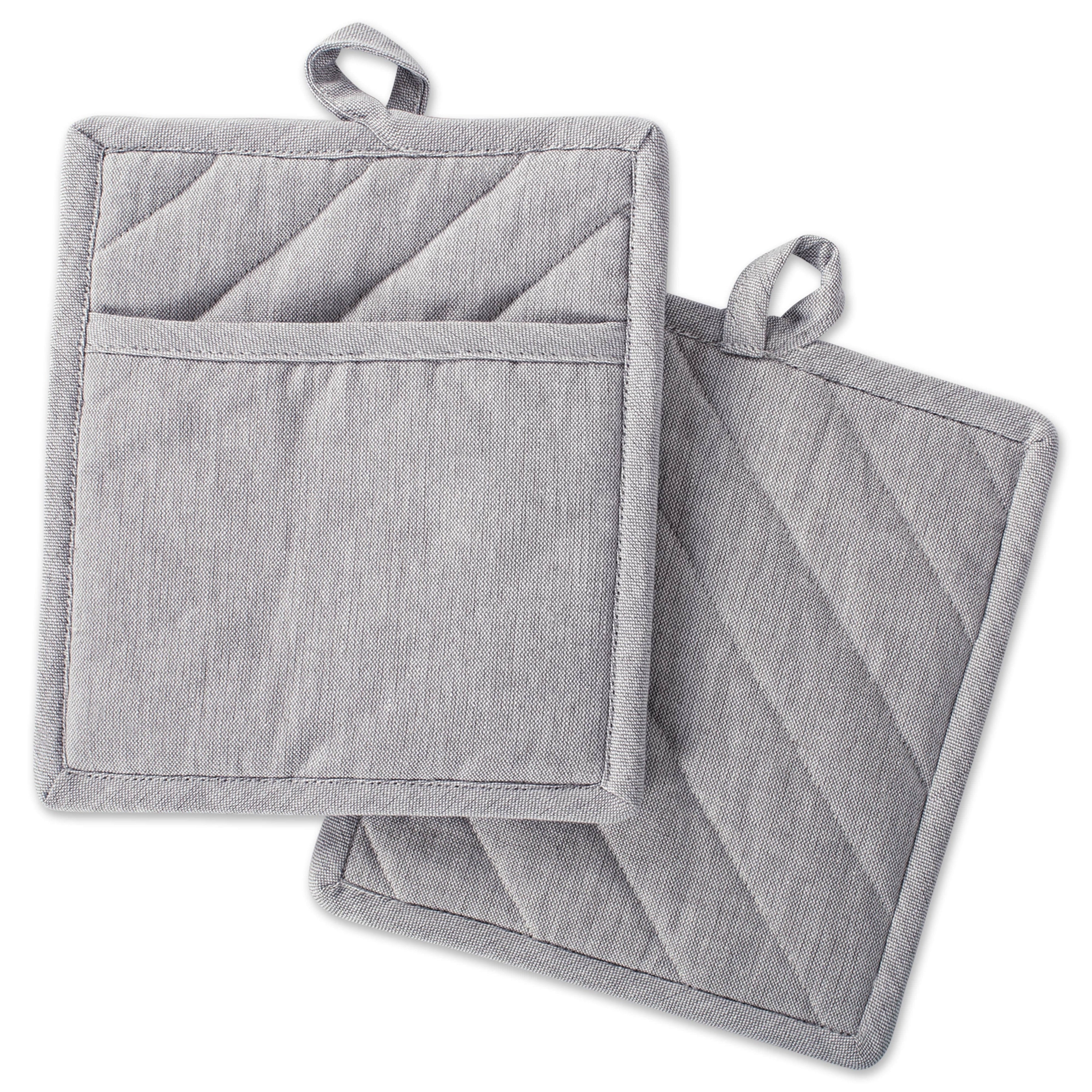 Dii Solid Chambray Potholder Set Set Of 2