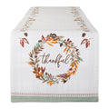 Dii Thankful Autumn Wreath Reversible Embellished Table Runner