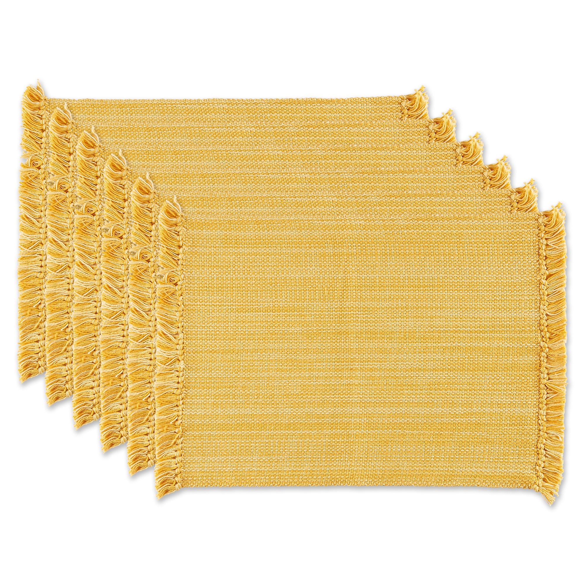 Dii Variegated Redwood Fringe Placemat Set 6