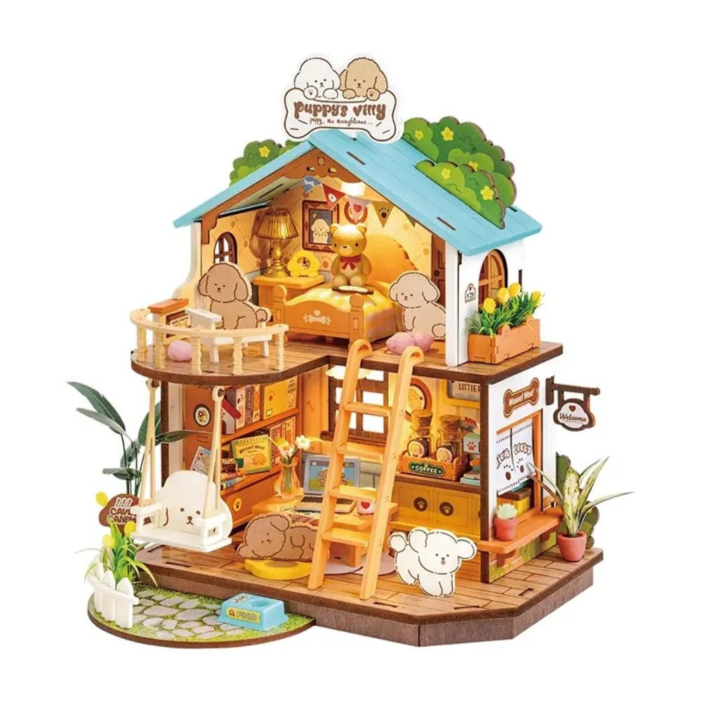 Diy 3D House Puzzle Puppys Cozy Villa 230 Pieces