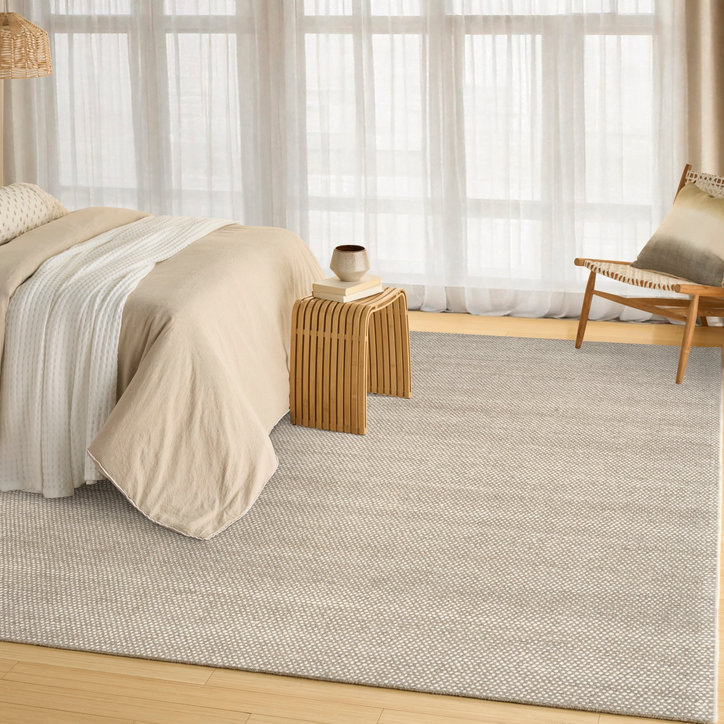 Dkny Pure Rows Handwoven Farmhouse Wool Indoor Rug