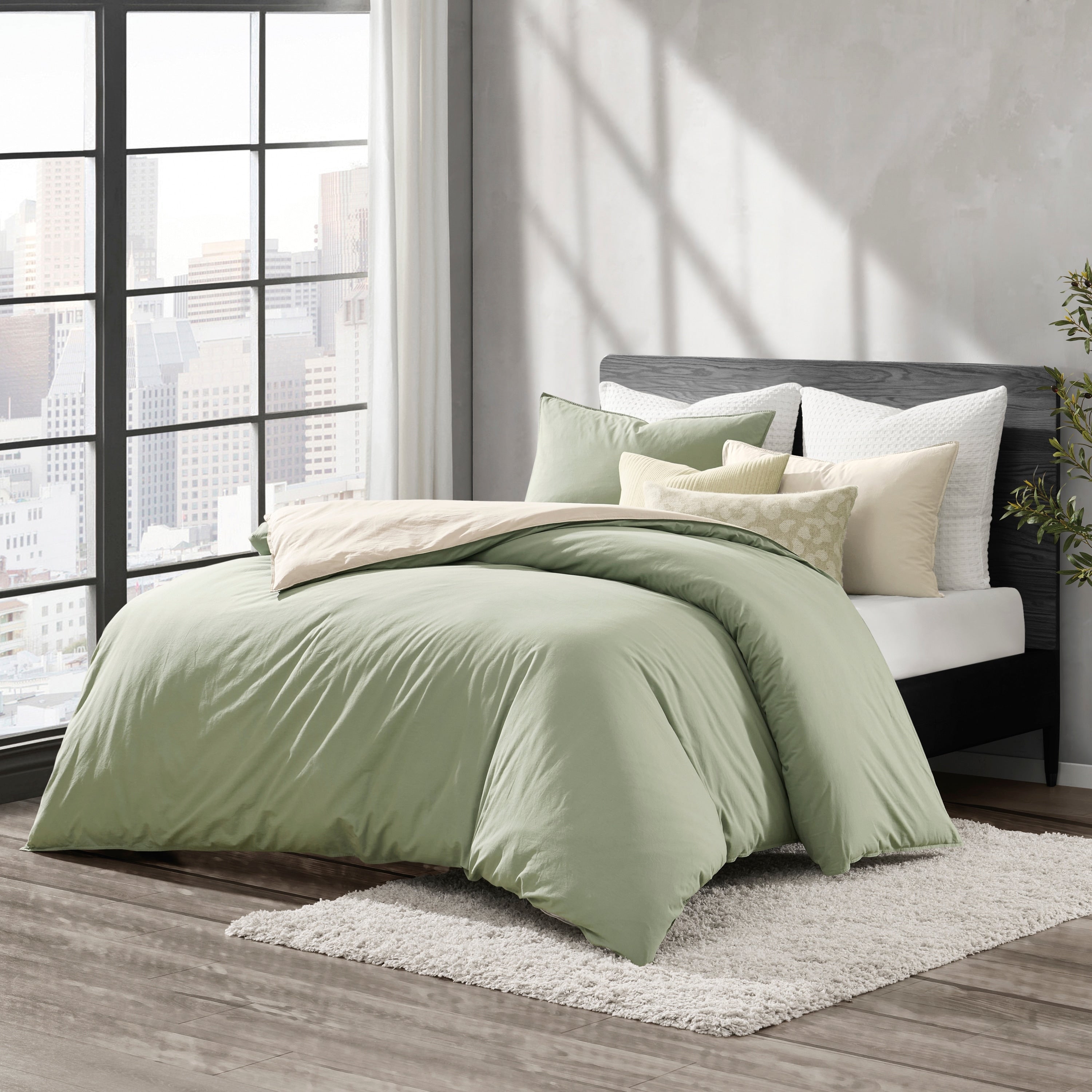 Dkny Reversible Vintage Washed Cotton Comforter Set