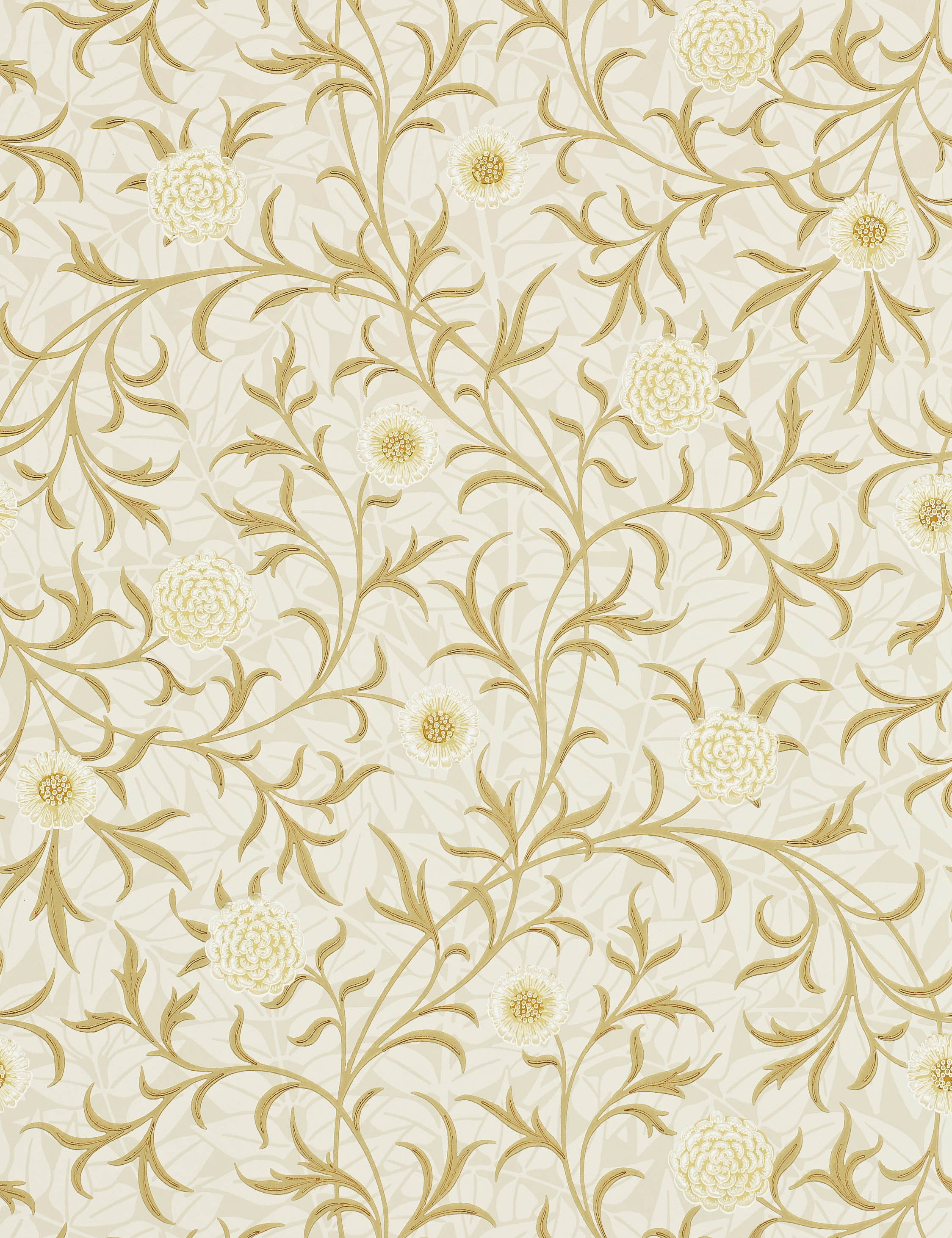 Scroll Wallpaper by Morris & Co. Swatch, Gold