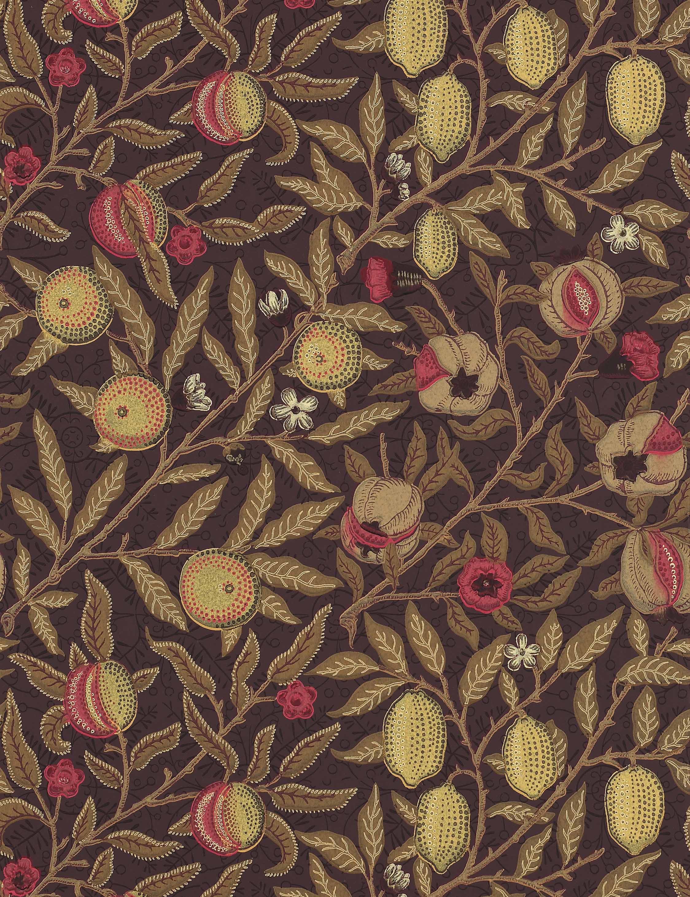 Fruit Wallpaper by Morris & Co. Swatch, Wine