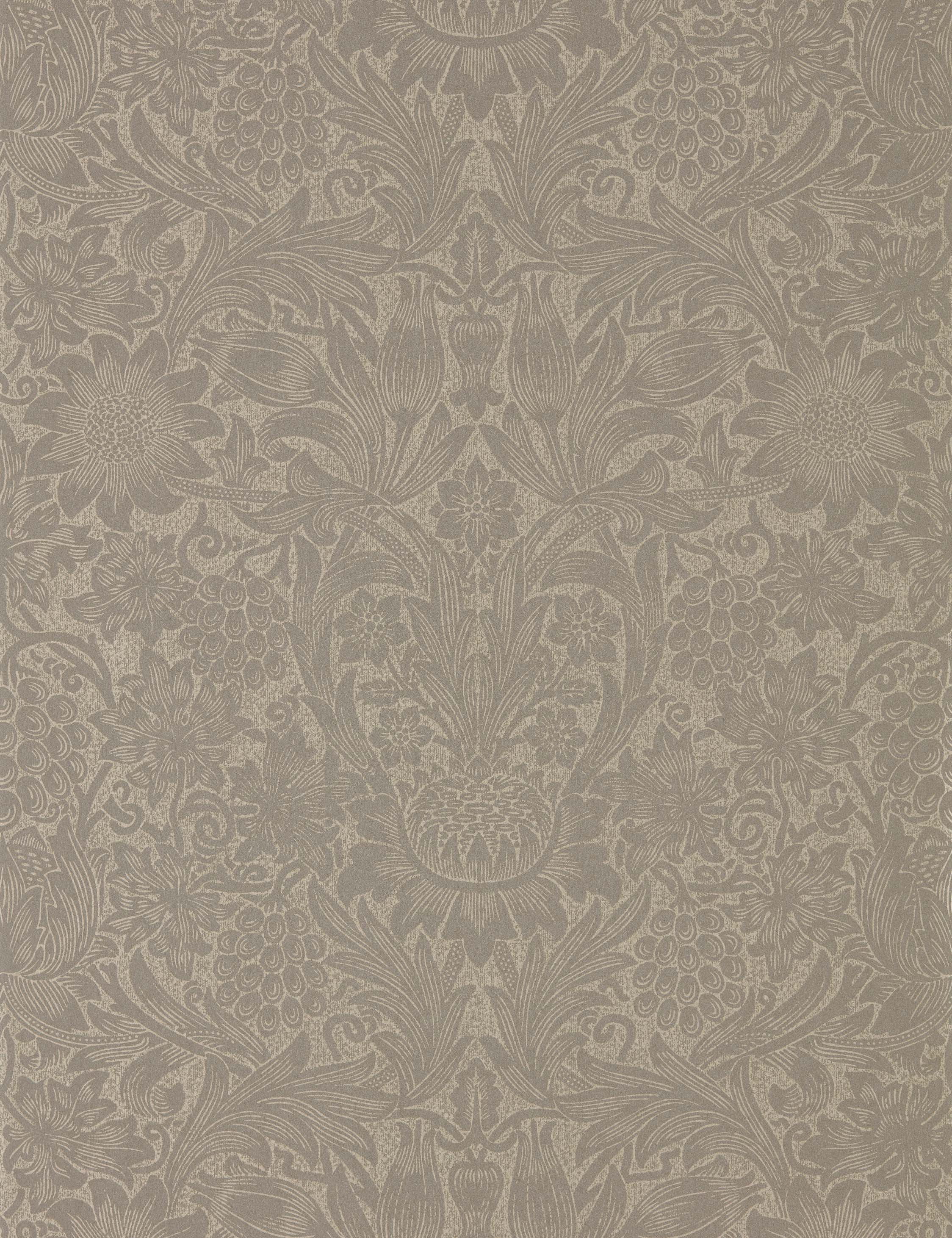 Pure Sunflower Wallpaper by Morris & Co. Swatch, Taupe and Sand