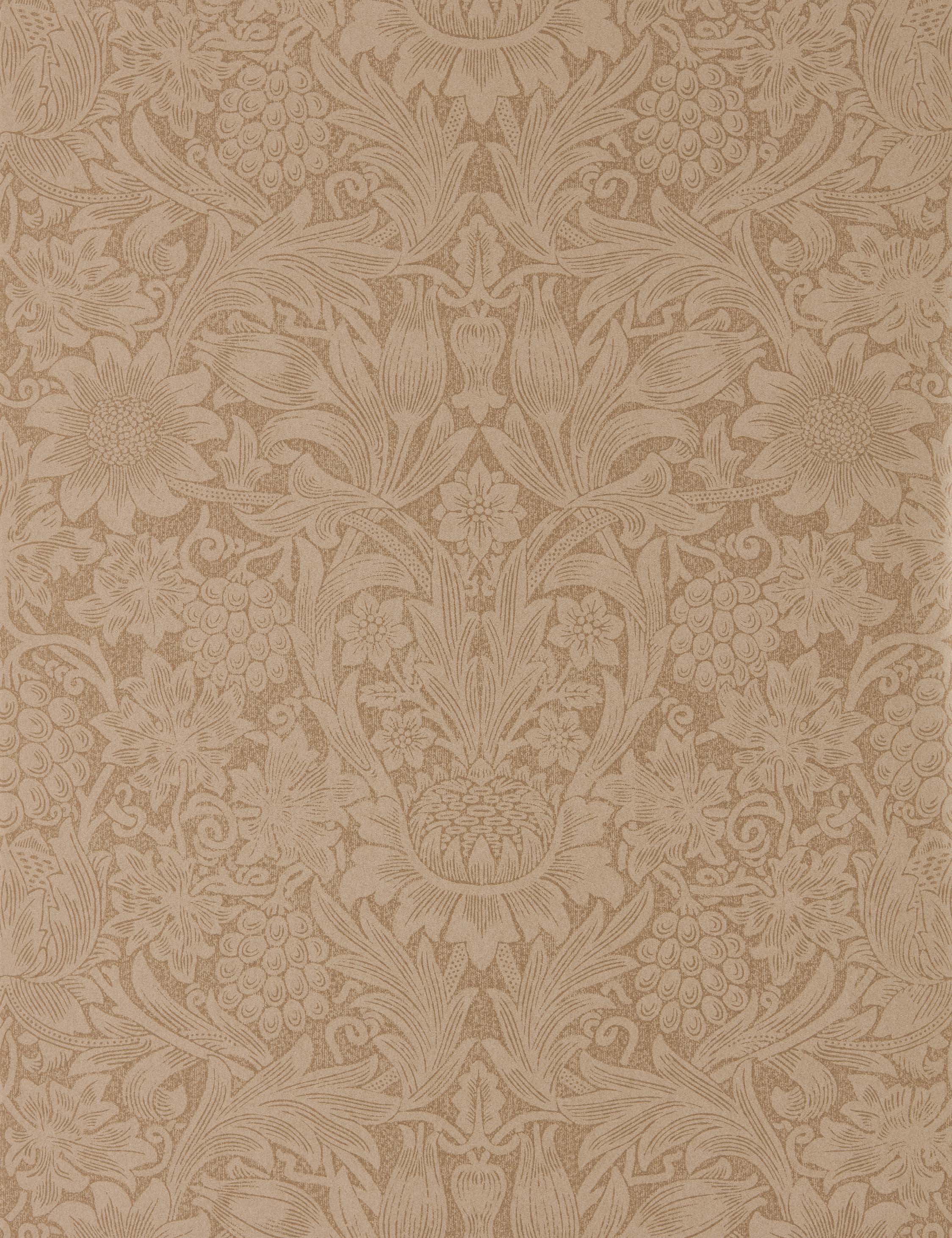 Pure Sunflower Wallpaper by Morris & Co. Swatch, Copper and Russet