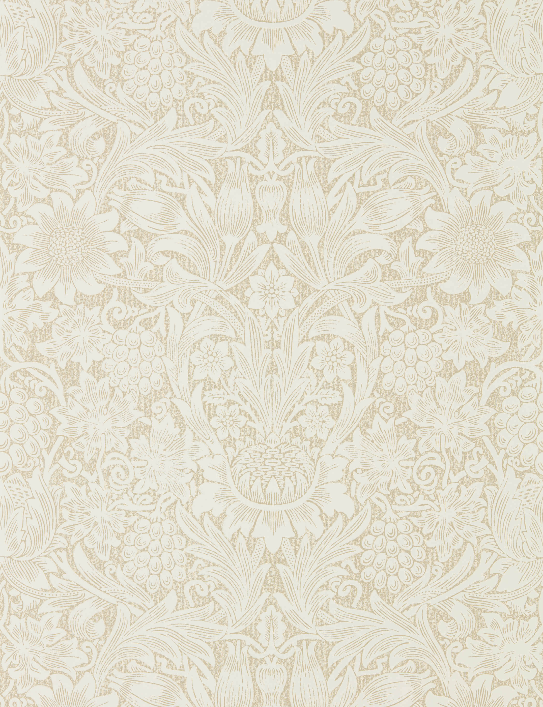 Pure Sunflower Wallpaper by Morris & Co. Swatch, Parchment and Gold