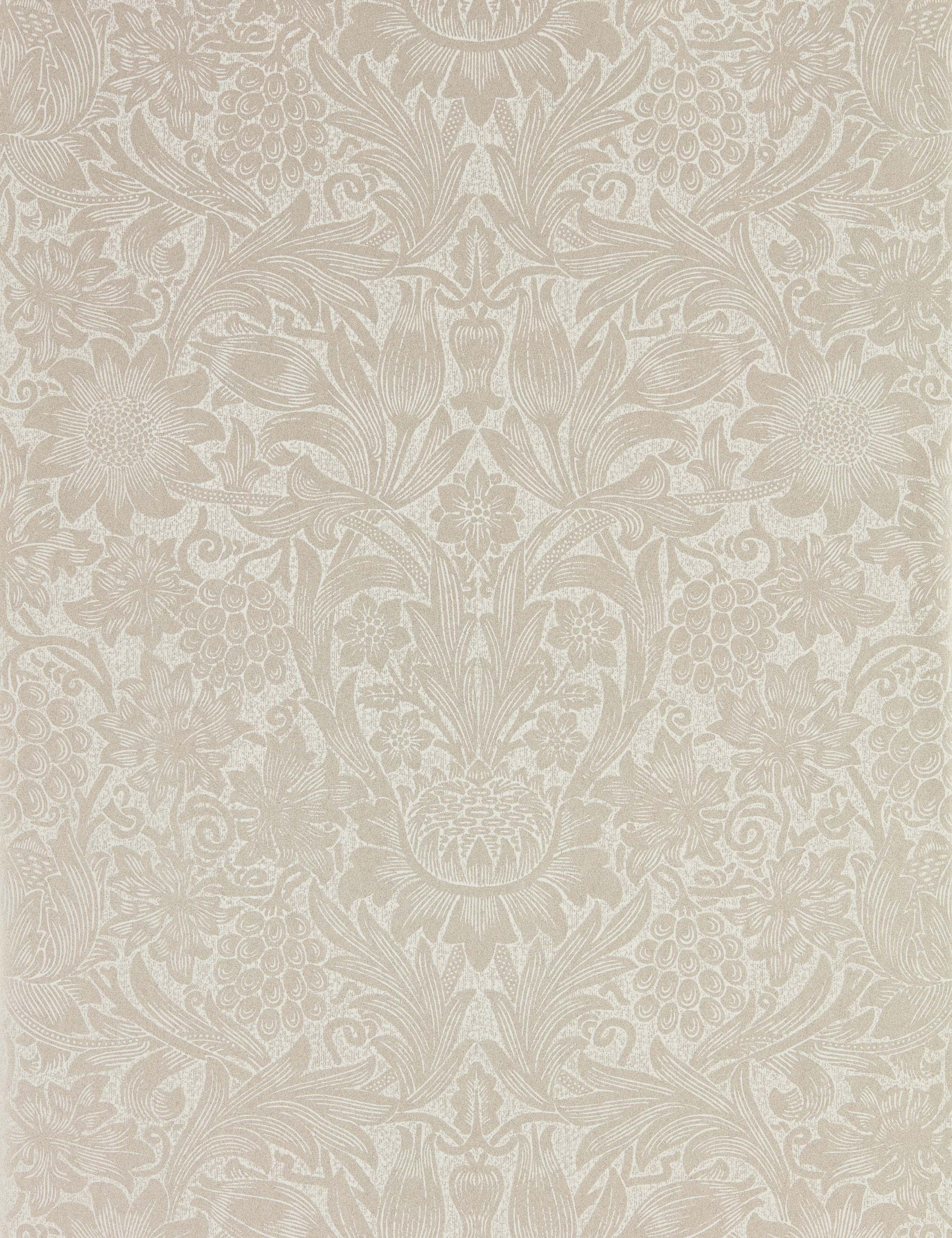 Pure Sunflower Wallpaper by Morris & Co. Swatch, Pearl and Ivory