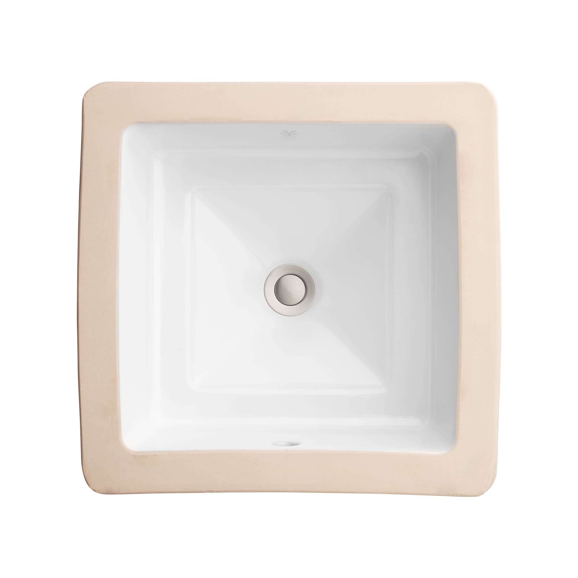 Dxv D20060000 Pop 15 Square Vitreous China Bathroom Sink With