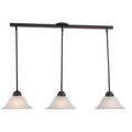 Da Vinci 3L Bronze Linear Chandelier Island Pendant Light Fixture 39.75 In W X 16.63 In H X 9.75 In D