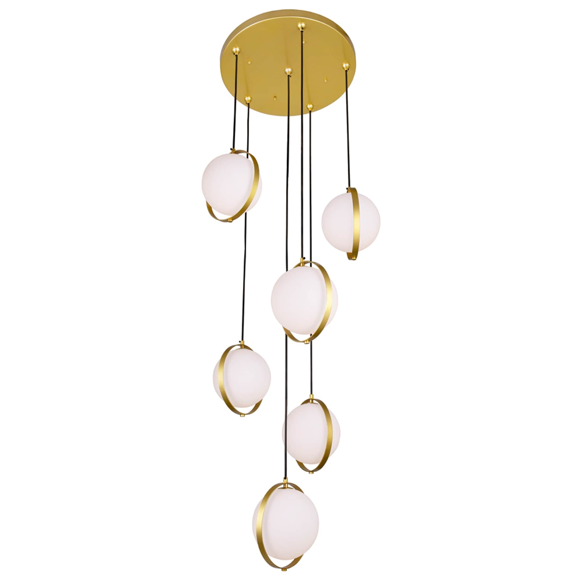 Da Vinci 6 Light Multi Light Pendant With Brass Finish N A