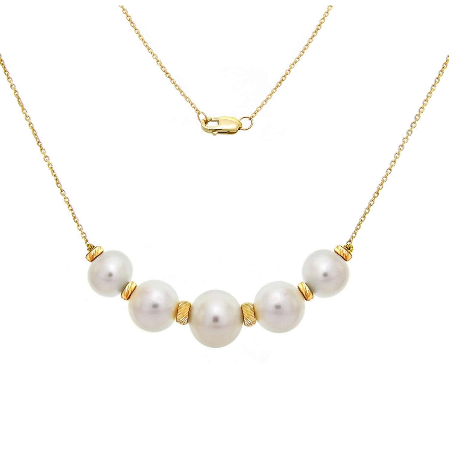 Davonna 14K Yellow Gold 8 11Mm White Pearl Chain Necklace 16