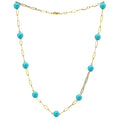 Davonna Gold Over Sterling Silver Paperclip 8Mm Gemstone 18 Necklace With 2 Extender