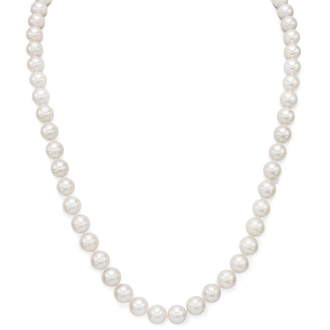 Davonna Silver White Fw Pearl 24 Inch Necklace 6.5 7 Mm
