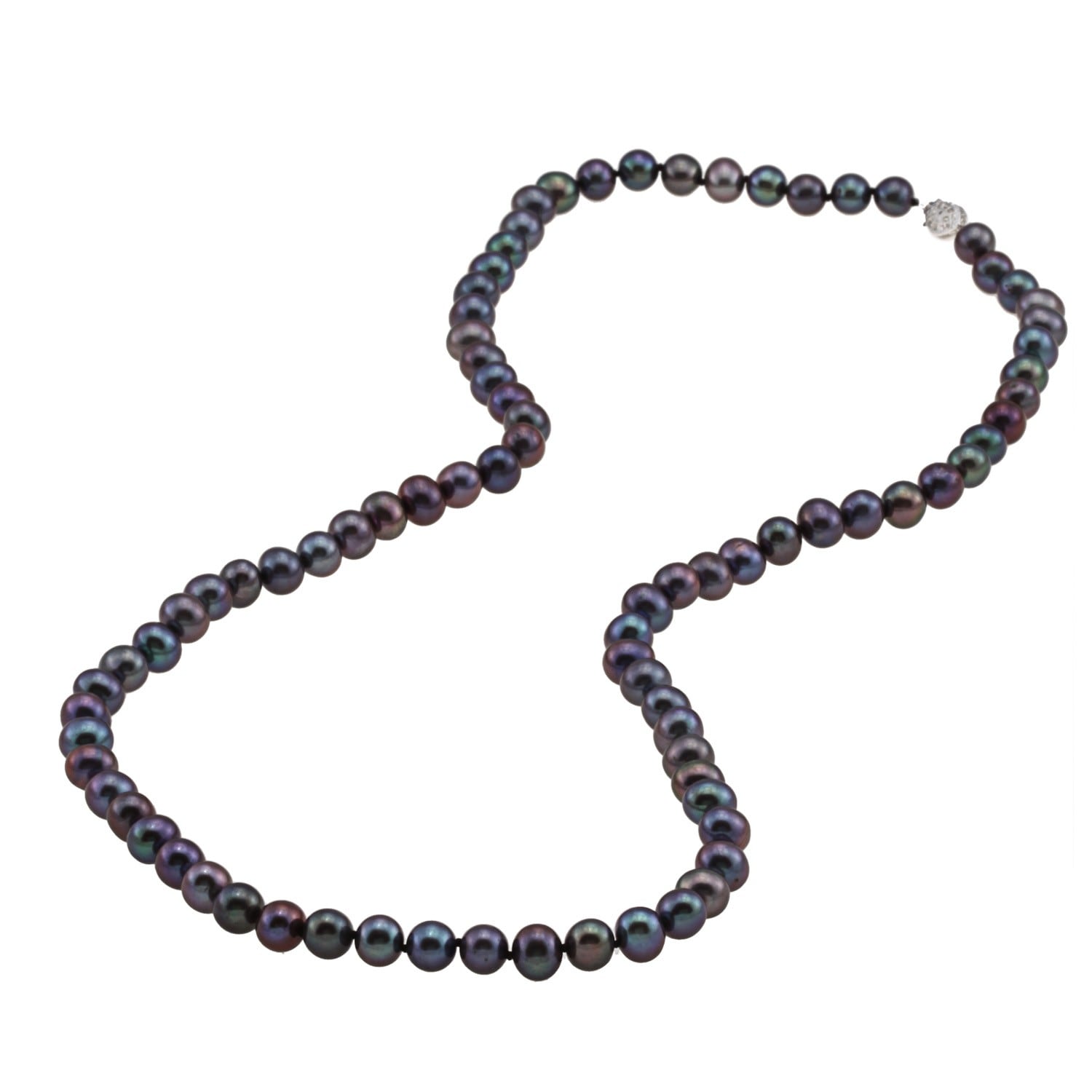 Davonna Sterling Silver 6 7Mm Black Freshwater Pearl Necklace 24 Inch