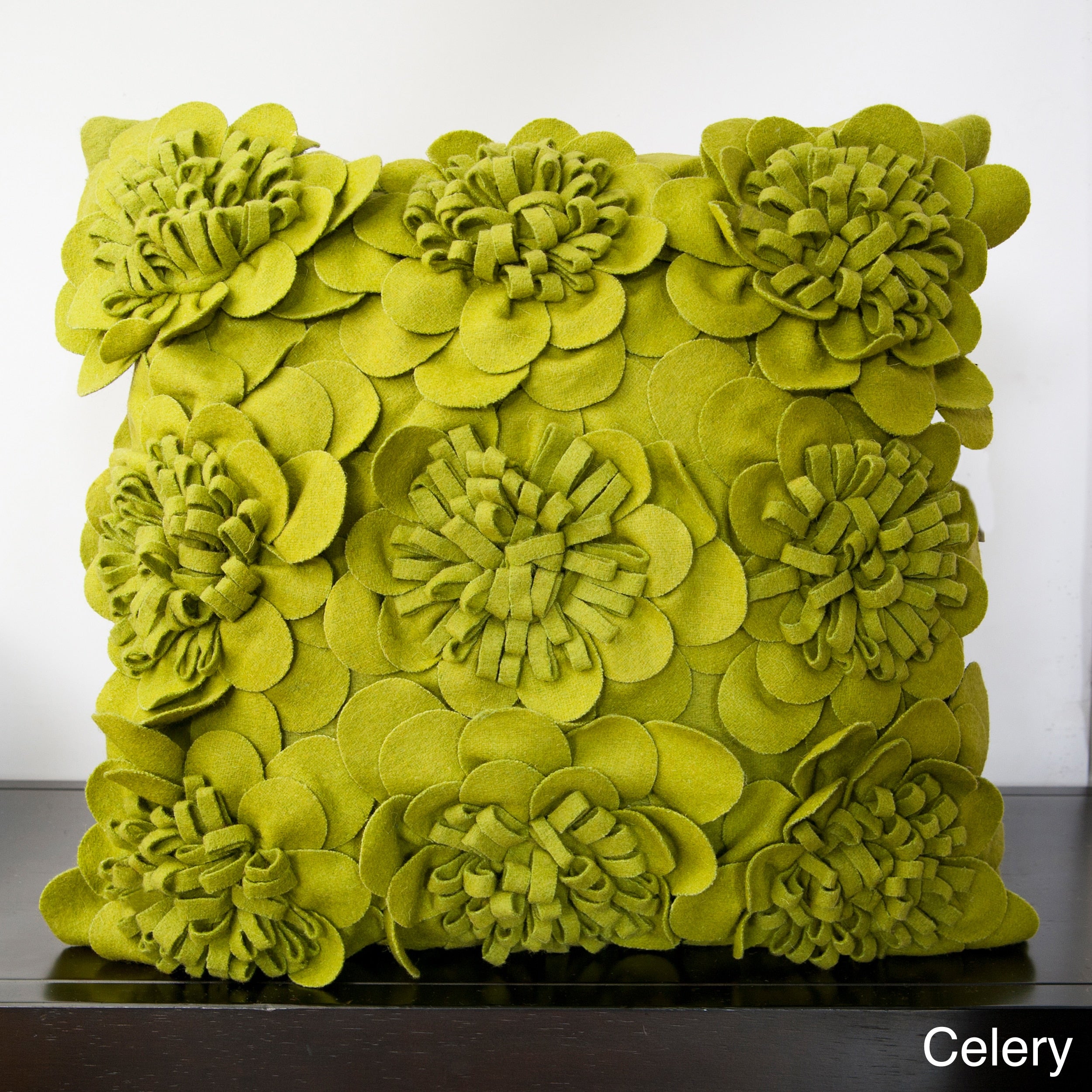 Daba Felt Flowers Decorative Pillow 22 X 22